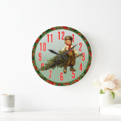 Kerstboom en Boy Holiday Clock Grote Klok (Huis)
