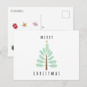 Kerstboom en Briefkaart voor sierfeestdagen (Voorkant / Achterkant)