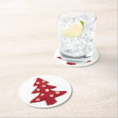 Kerstboom en Buttonnen Ronde Kartonnen Onderzetter (Insitu)