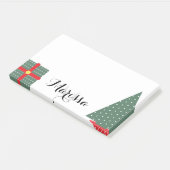 Kerstboom en cadeau monogram initiaal post-it® notes (Schuin)