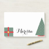 Kerstboom en cadeau monogram initiaal post-it® notes (Op bureau)