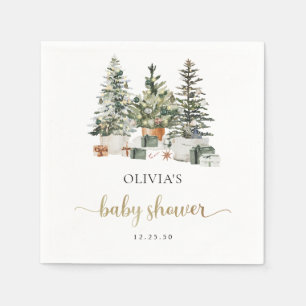 Kerstboom En Cadeaus Baby Shower Papier Servet