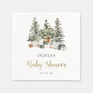 Kerstboom En Cadeaus Baby Shower Papier Servet