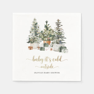 Kerstboom En Cadeaus Baby Shower Papier Servet