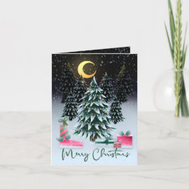 Kerstboom en Cadeaus Feestdagen Kaart