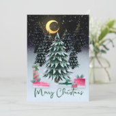 Kerstboom en Cadeaus Feestdagenkaart (Staand voorkant)