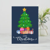Kerstboom en cadeaus Kerstkaart (Staand voorkant)