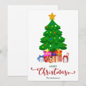 Kerstboom en cadeaus Kerstkaart (Voorkant / Achterkant)