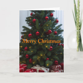 Kerstboom en cadeaus kerstkaart feestdagen kaart