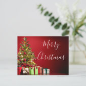 Kerstboom en cadeaus Kerstmis Briefkaart (Staand voorkant)