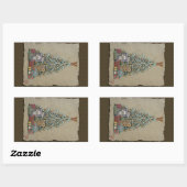 Kerstboom en Cadeaus Rechthoekige Sticker (Vel)
