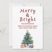 Kerstboom en Cadeaus vrolijk en helder Feestdagenkaart (Voorkant)