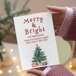 Kerstboom en Cadeaus vrolijk en helder Feestdagenkaart