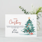 Kerstboom en Cadeaus Vrolijk kerstfeest Feestdagenkaart (Staand voorkant)