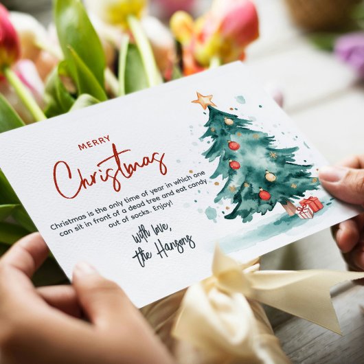 Kerstboom en Cadeaus Vrolijk kerstfeest Feestdagenkaart