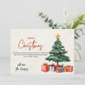 Kerstboom en Cadeaus Vrolijk Kerstritueel Feestdagenkaart (Staand voorkant)