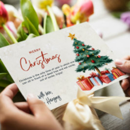 Kerstboom en Cadeaus Vrolijk Kerstritueel Feestdagenkaart