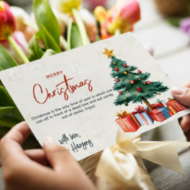 Kerstboom en Cadeaus Vrolijk Kerstritueel Feestdagenkaart