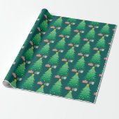 kerstboom en cadeautjes cadeaupapier (Uitgerold)