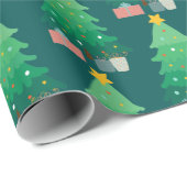 kerstboom en cadeautjes cadeaupapier (Rol Hoek)