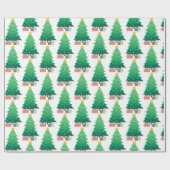 kerstboom en cadeautjes cadeaupapier (Vlak)