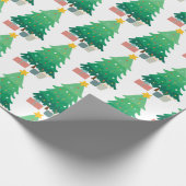 kerstboom en cadeautjes cadeaupapier (Hoek)