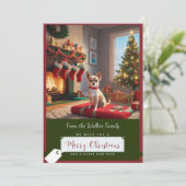 Kerstboom en Chihuahua Feestdagenkaart (Staand voorkant)