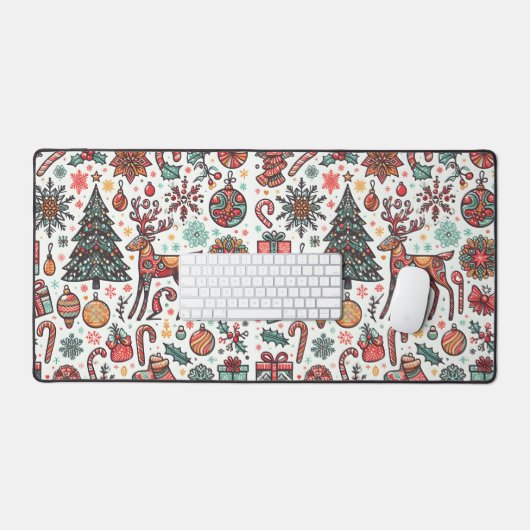 Kerstboom en de mat van het giftpatroonbureau (Keyboard & Muis)