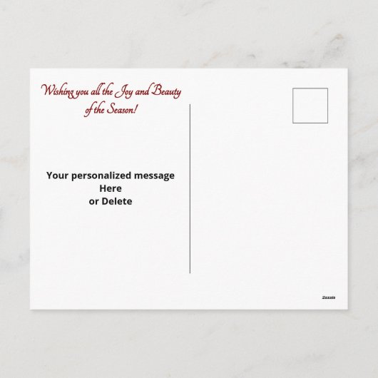 Kerstboom en dorp fotografie feestdagenkaart (Achterkant)