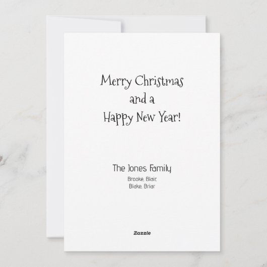 Kerstboom en een kat feestdagenkaart (Achterkant)