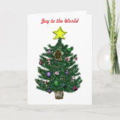 Kerstboom en Gele Ster Gingerbread Feestdagen Kaart (Voorkant)