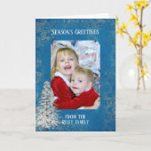 Kerstboom en gepersonaliseerd lijst voor foto's kaart (Gele Bloem)