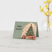 Kerstboom en geschenken kaart (Gele Bloem)