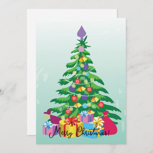 Kerstboom en geschenken kaart (Voorkant / Achterkant)