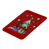 Kerstboom en geschenken magneet (Linkerzijde)