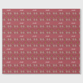 Kerstboom en geweven rode ornament cadeaupapier (Vlak)