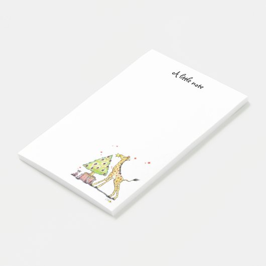 kerstboom en giraffe - kerstfeest post-it® notes (Schuin)