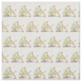kerstboom en giraffe - kerstfeest stof (Swatch)