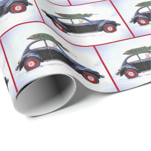 Kerstboom en gouden repetiever cadeaupapier (Rol Hoek)