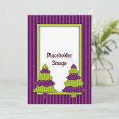 Kerstboom en gouden sterren met een grillige sfeer feestdagenkaart (Staand voorkant)