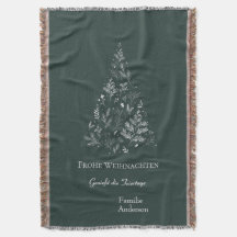 Kerstboom en groeten op groen
