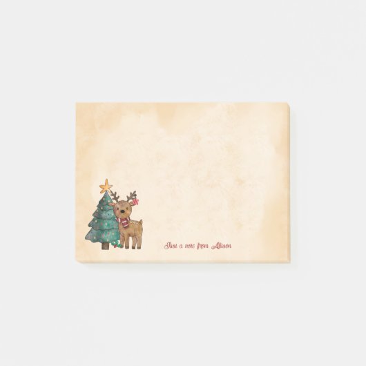 Kerstboom en herten Custom Gezegde Post-it® Notes (Voorkant)
