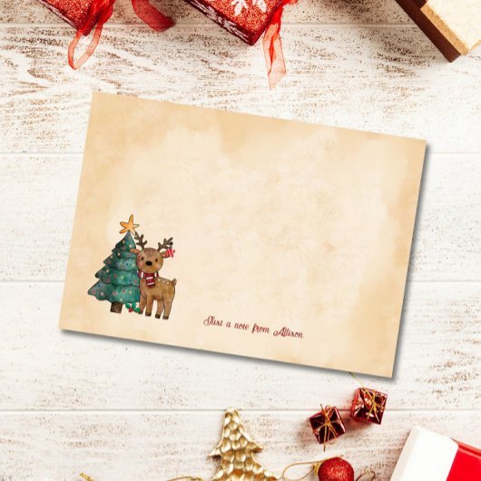 Kerstboom en herten met eigen tekst post-it® notes