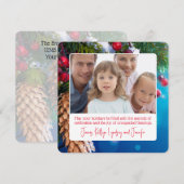 Kerstboom en Holly Familie Foto Feestdagenkaart (Voorkant / Achterkant)