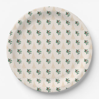 Kerstboom en Holly in Cream Paper Borden Papieren Bordje