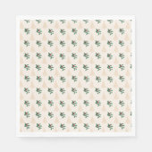 Kerstboom en Holly in Cream Paper Napkins Servet (Voorkant)