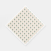 Kerstboom en Holly in Cream Paper Napkins Servet (Hoek)