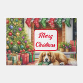 Kerstboom en hondenvakantie deurmat (Voorkant)