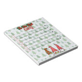 Kerstboom en kabouter aangepaste to-do lijst notitieblok (Schuin)
