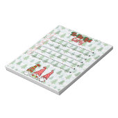 Kerstboom en kabouter aangepaste to-do lijst notitieblok (Linkerzijde)